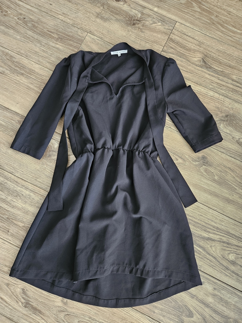 White House Black Market Black High-Low Tie-Waist Dress